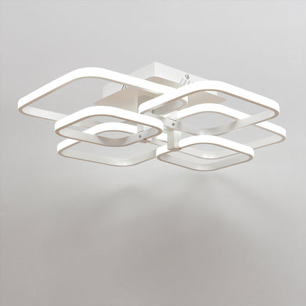 Square LED Ceiling Light Chandelier Lamp Cool White Light, 6 Head