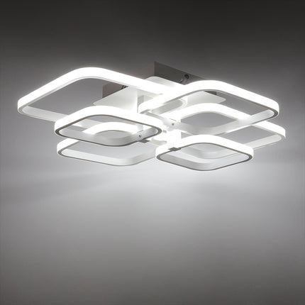 Square LED Ceiling Light Chandelier Lamp Cool White Light, 6 Head