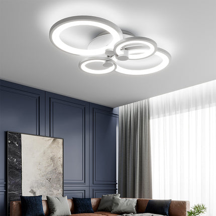 Modern Circular LED Semi Flush Ceiling Light for Nordic Decor