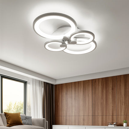 Modern Circular LED Semi Flush Ceiling Light for Nordic Decor