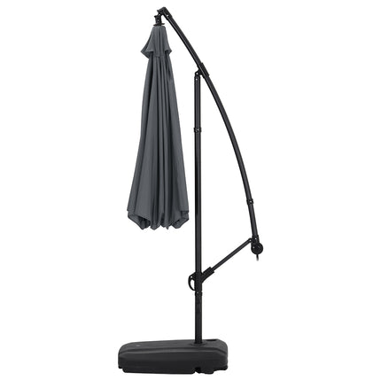 3M Large Patio Cantilever Parasol Outdoor SunShade Umbrella Dark Grey