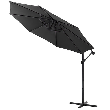 3M Black Banana Parasol Cantilever Sunshade Umbrella for Outdoor with Fillable Base