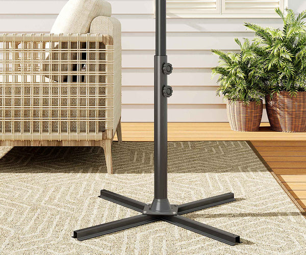 Outdoor Parasol Umbrella Cross Base Metal Stand