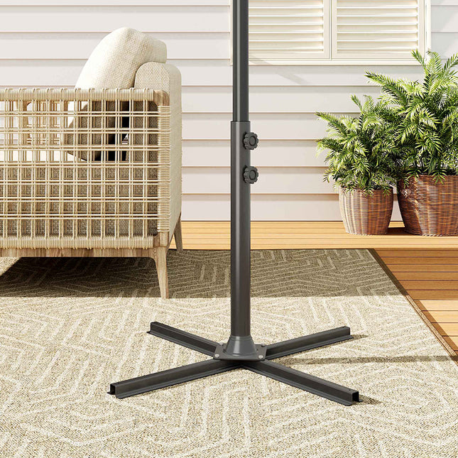 Outdoor Parasol Umbrella Cross Base Metal Stand