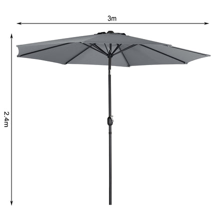 Patio Umbrella 3M Large Traditional Parasol with Resin Base