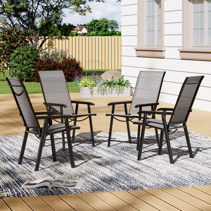 Set of 4 Black Garden Folding Chair