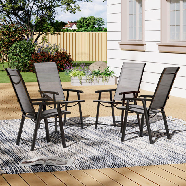 Set of 4 Black Garden Folding Chair