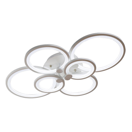 Round LED Dimmable Chandelier Ceiling Light With Remote 6 Head