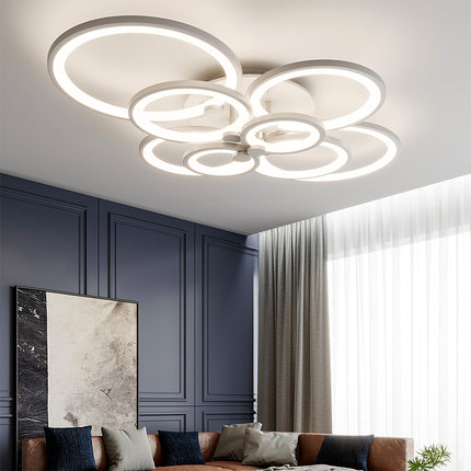 Round LED Dimmable Chandelier Ceiling Light With Remote 8 Head