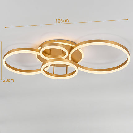 Modern Round LED Chandelier Ceiling Light  5 Circle Dimmable