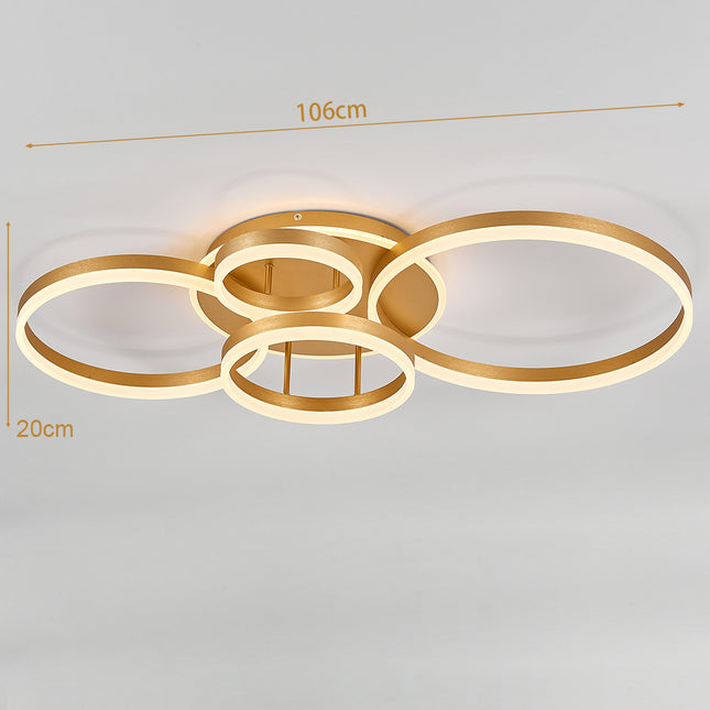 Modern Round LED Chandelier Ceiling Light  5 Circle Dimmable