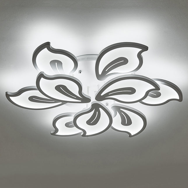 Elegant Floral Shape 9 Head Cool White LED Ceiling Light