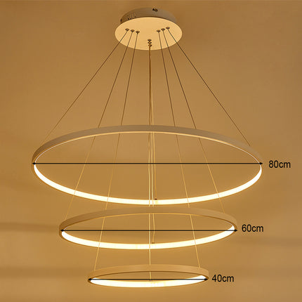 Modern 3 Circle Shape LED Chandelier Ceiling Light , 40+60+80CM Cool White