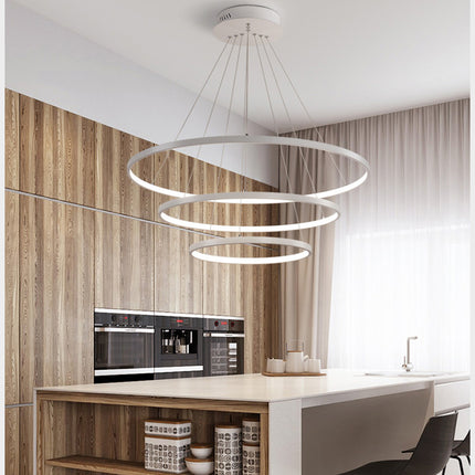 Modern 3 Circle Shape LED Chandelier Ceiling Light , 40+60+80CM Cool White
