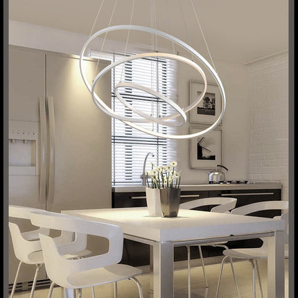 Modern 3 Circle Shape LED Chandelier Ceiling Light , 40+60+80CM Cool White