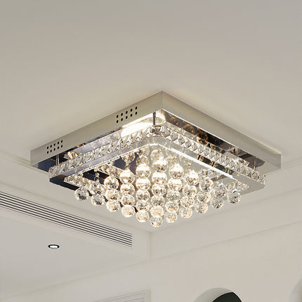 40CM Square LED Crystal Chandelier Pendant Ceiling Light Dimmable