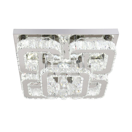 50CM Square LED Crystal Chandelier Pendant Ceiling Light Cool White