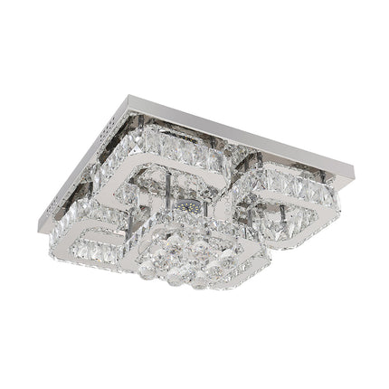 50CM Square LED Crystal Chandelier Pendant Ceiling Light Cool White