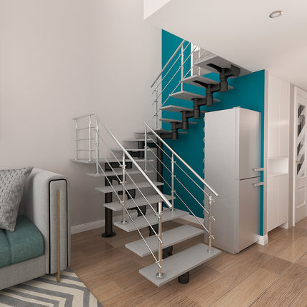 180CM Handrail Stainless Steel Balustrade Stair Rails With 3 Crossbars