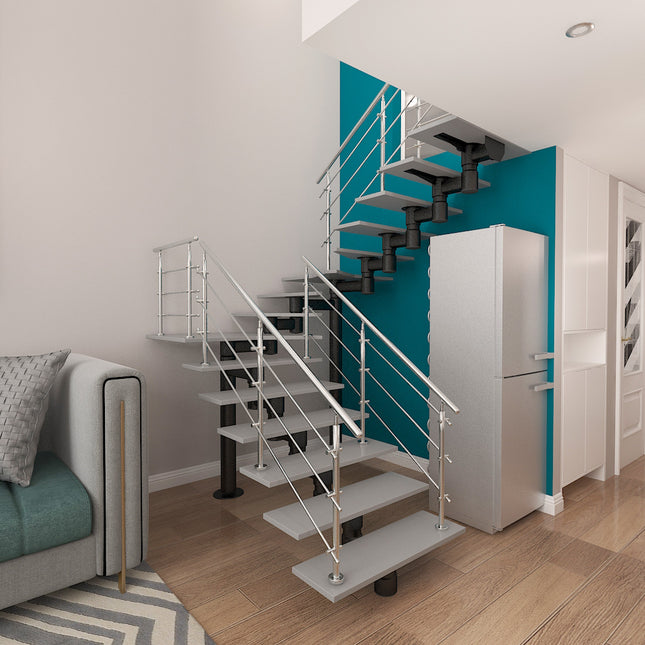 180CM Handrail Stainless Steel Balustrade Stair Rails With 3 Crossbars
