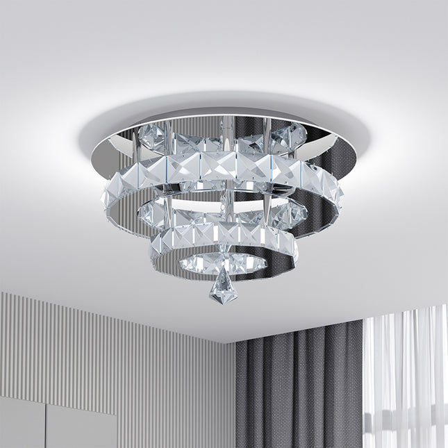 30W LED Ceiling Light Crystal Chandelier Pendant Lamp, Cool White