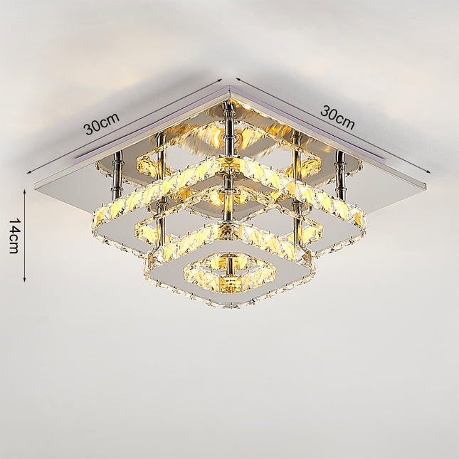 36W LED Ceiling Light Crystal Chandelier Pendant Lamp Dimmable with Remote