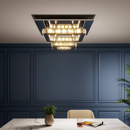 36W LED Ceiling Light Crystal Chandelier Pendant Lamp Dimmable with Remote