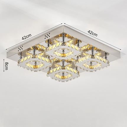 48W LED Ceiling Light Crystal Chandelier Pendant Lamp with Remote