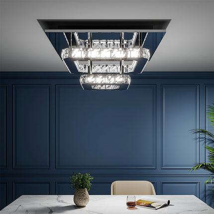 Modern LED Ceiling Light Crystal Chandelier Lamp 40CM Cool White