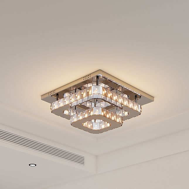 Modern LED Ceiling Light Crystal Chandelier Lamp 40CM Dimmable