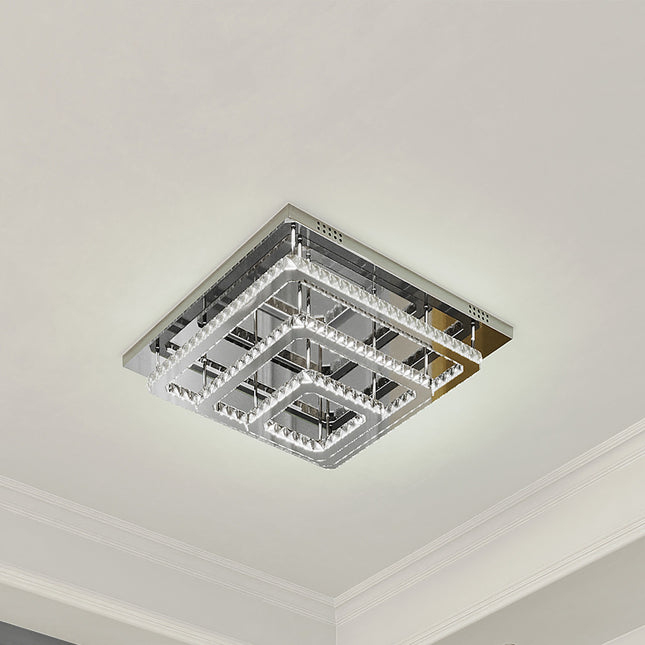 Modern LED Ceiling Light Crystal Chandelier Lamp 60CM Cool White