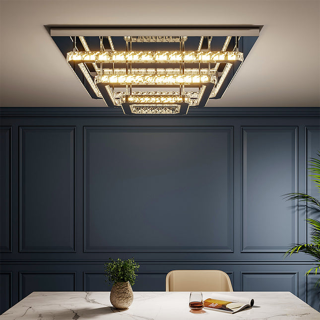 Modern LED Ceiling Light Crystal Chandelier Lamp 60CM Dimmable