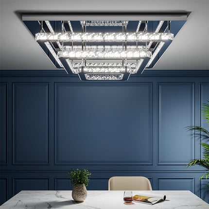 Modern LED Ceiling Light Crystal Chandelier Lamp 70CM Cool White