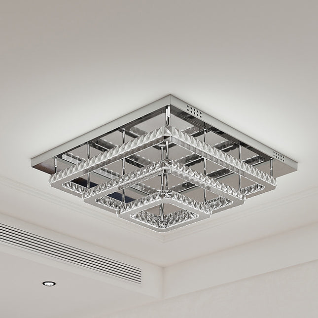 Modern LED Ceiling Light Crystal Chandelier Lamp 70CM Cool White