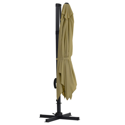 Large Square Canopy Rotating Outdoor Cantilever Parasol with Plastic Base