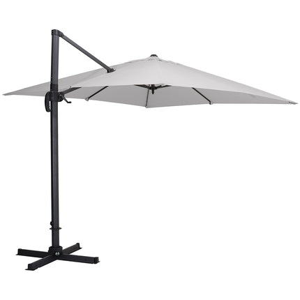 3M Large Square Patio Umbrella Outdoor Cantilever Parasol With Plastic Base