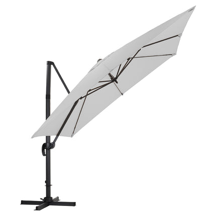 3M Large Square Patio Umbrella Outdoor Cantilever Parasol With Plastic Base