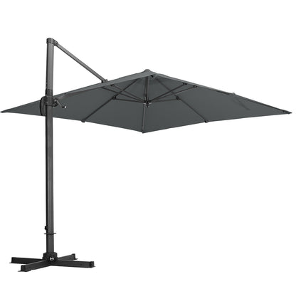 3M Large Square Canopy Rotating Outdoor Cantilever Parasol with Plastic Base