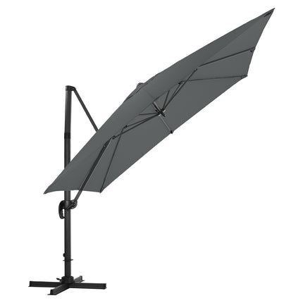 3M Large Square Canopy Rotating Outdoor Cantilever Parasol with Plastic Base