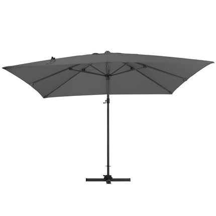 3M Large Garden Roma Tilting Aluminium Cantilever Parasol With Cross Base, Dark Grey