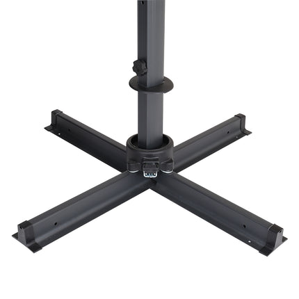 3M Large Garden Roma Tilting Aluminium Cantilever Parasol With Petal Base, Dark Grey