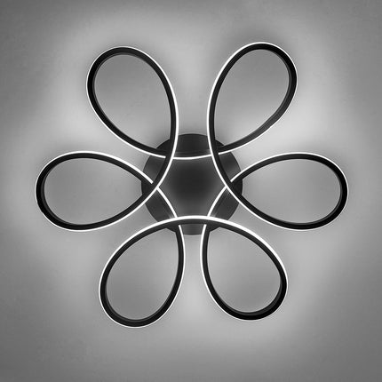 Modern Petal LED Chandelier Ceiling Light Black 58CM Cool White