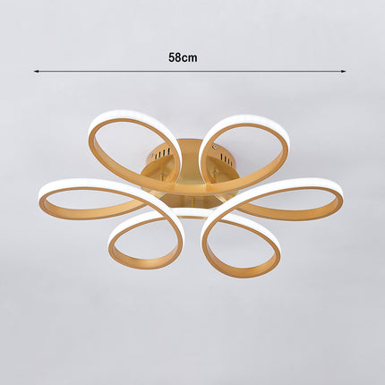 Modern Petal LED Chandelier Ceiling Light, Gold 58CM Cool White