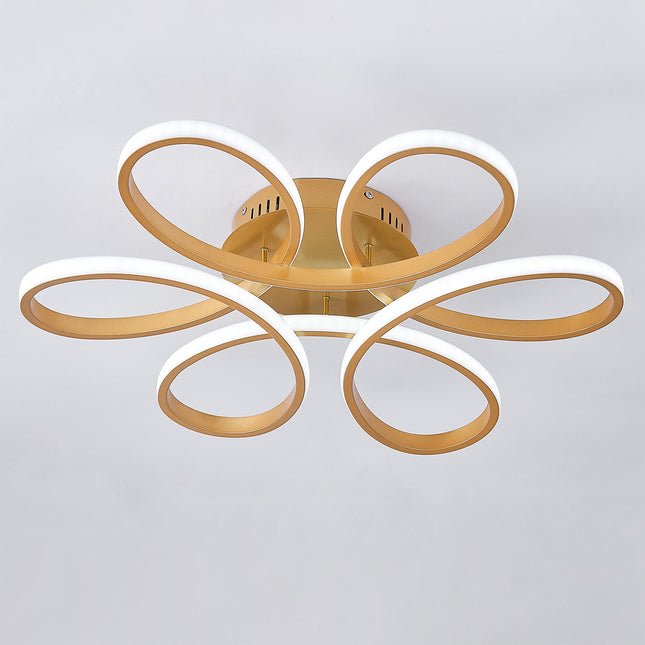 Modern Petal LED Chandelier Ceiling Light, Gold 74CM Cool White