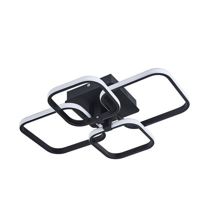 Modern Square LED Ceiling Lamp Chandelier Light Black Frame4 Head Dimmable