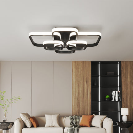 Contemporary LED Energy-efficient Semi Flush Ceiling Light 6 Head Cool White