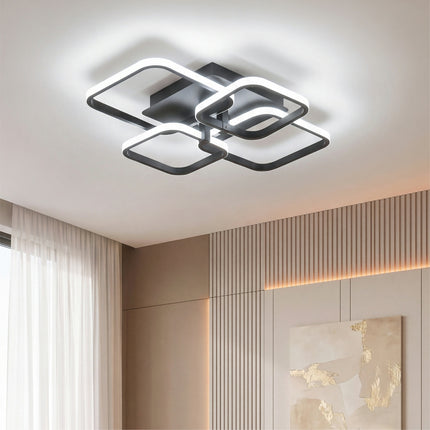 Contemporary LED Energy-efficient Semi Flush Ceiling Light 6 Head Cool White