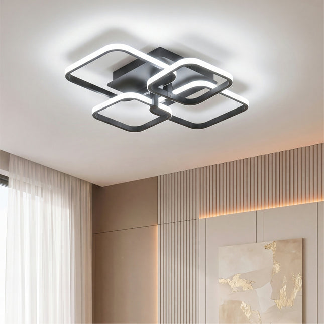 Contemporary LED Energy-efficient Semi Flush Ceiling Light 6 Head Cool White