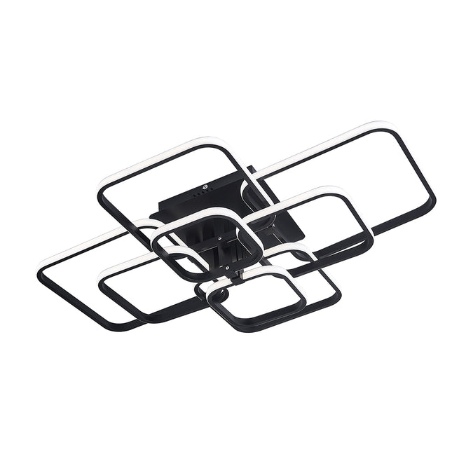 Modern Square LED Ceiling Lamp Chandelier Light Black Frame 8 Head Cool White