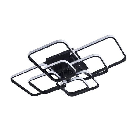 Modern Square LED Ceiling Lamp Chandelier Light Black Frame 8 Head Cool White